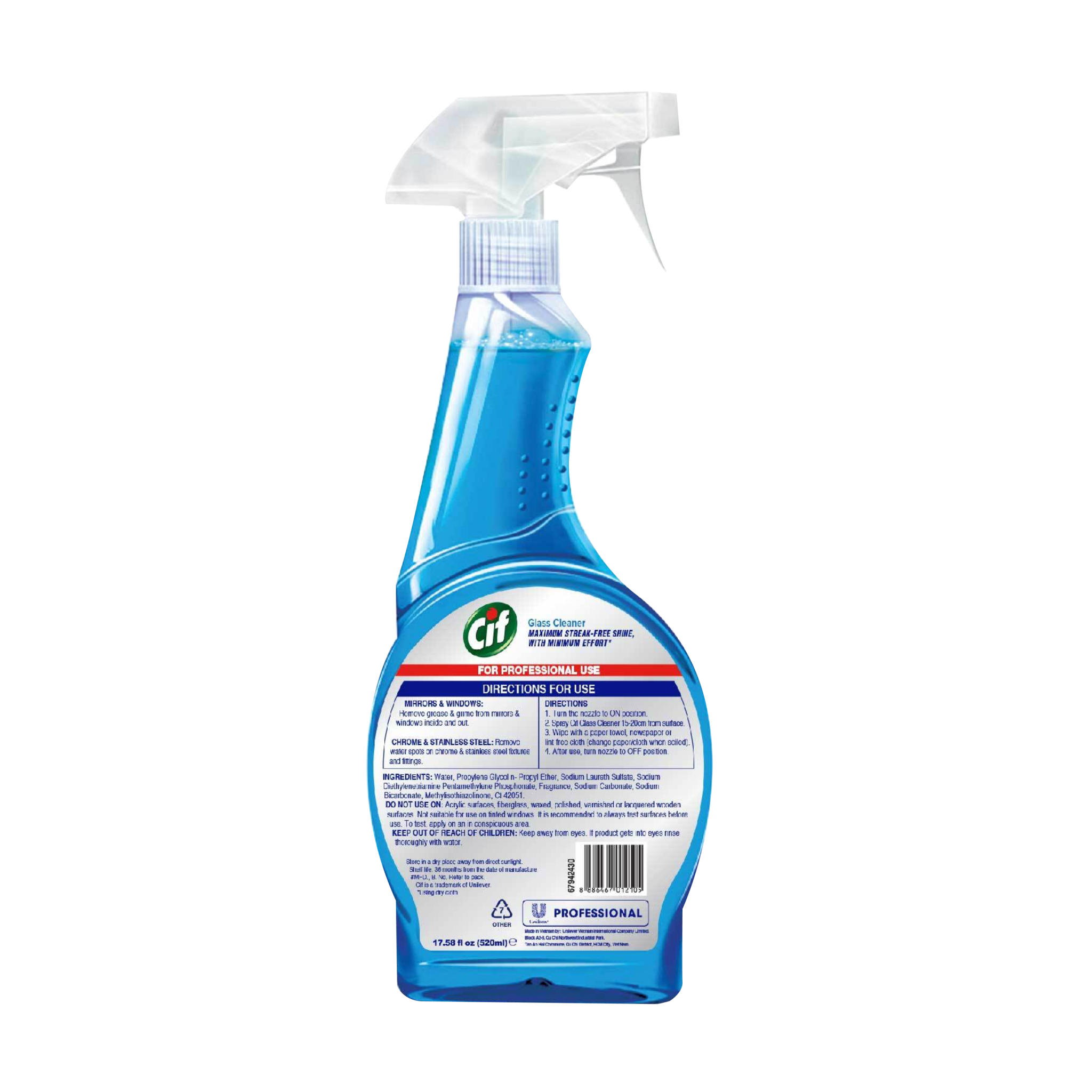 Cif Pro Glass Spray 520ml - Unilever Professional Philippines