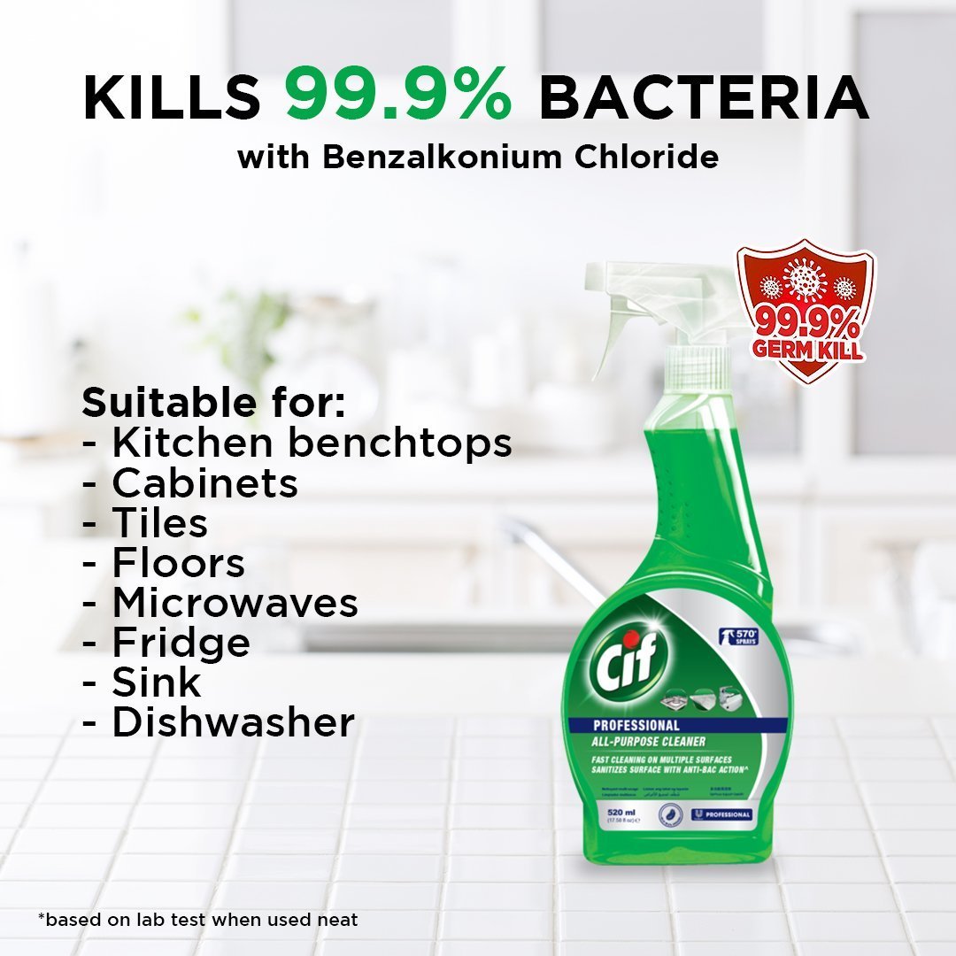 SALE - Buy 1 FREE 1 Cif All Purpose Antibacterial Cleaner 520ml - Unilever Professional Philippines