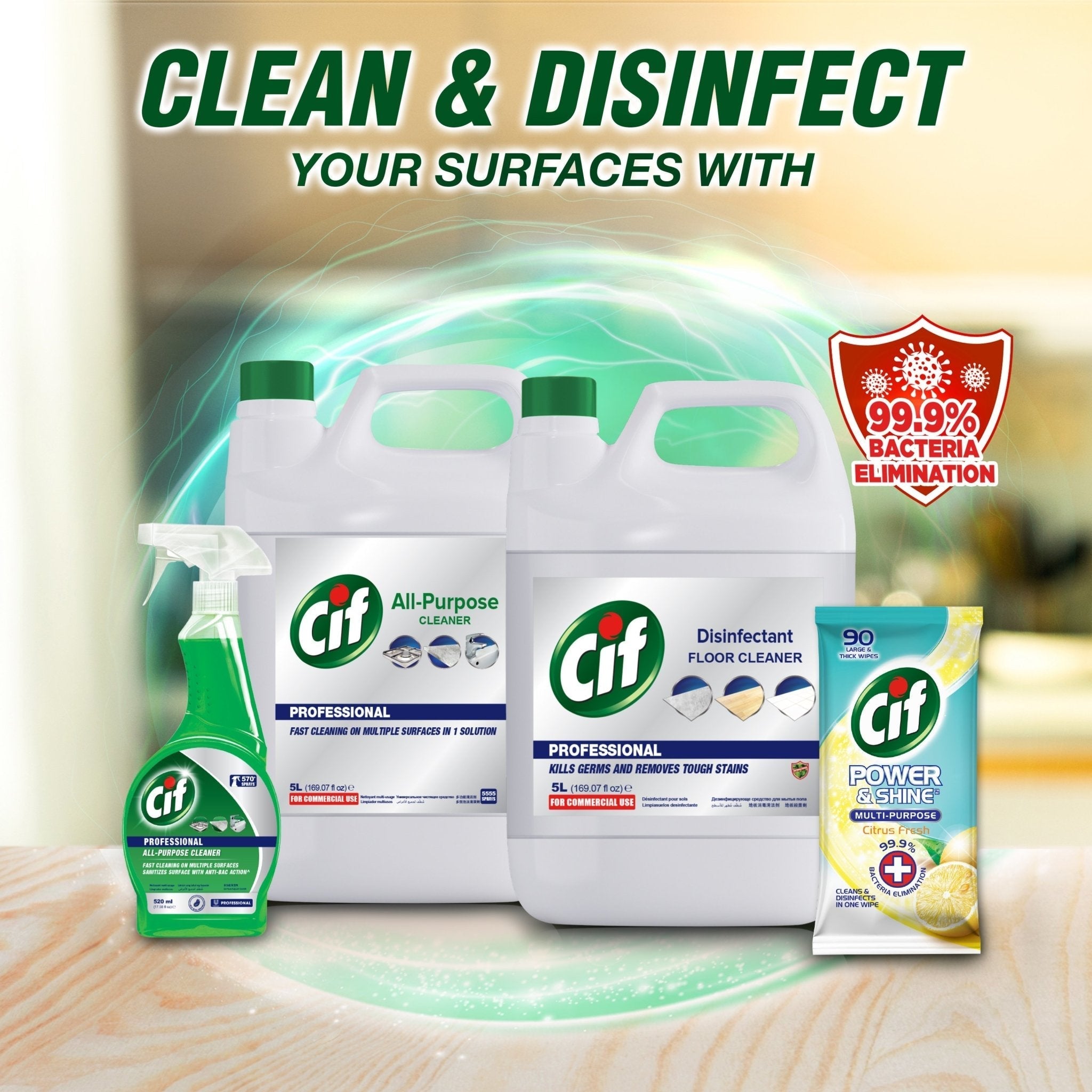 SALE - Buy 1 FREE 1 Cif All Purpose Antibacterial Cleaner 520ml - Unilever Professional Philippines