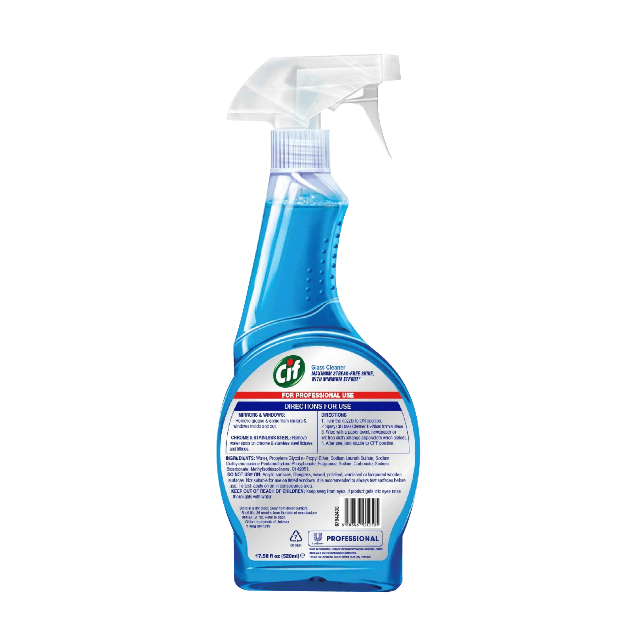SALE- Buy 1 FREE 1 Cif Glass cleaner 520ml - Unilever Professional Philippines