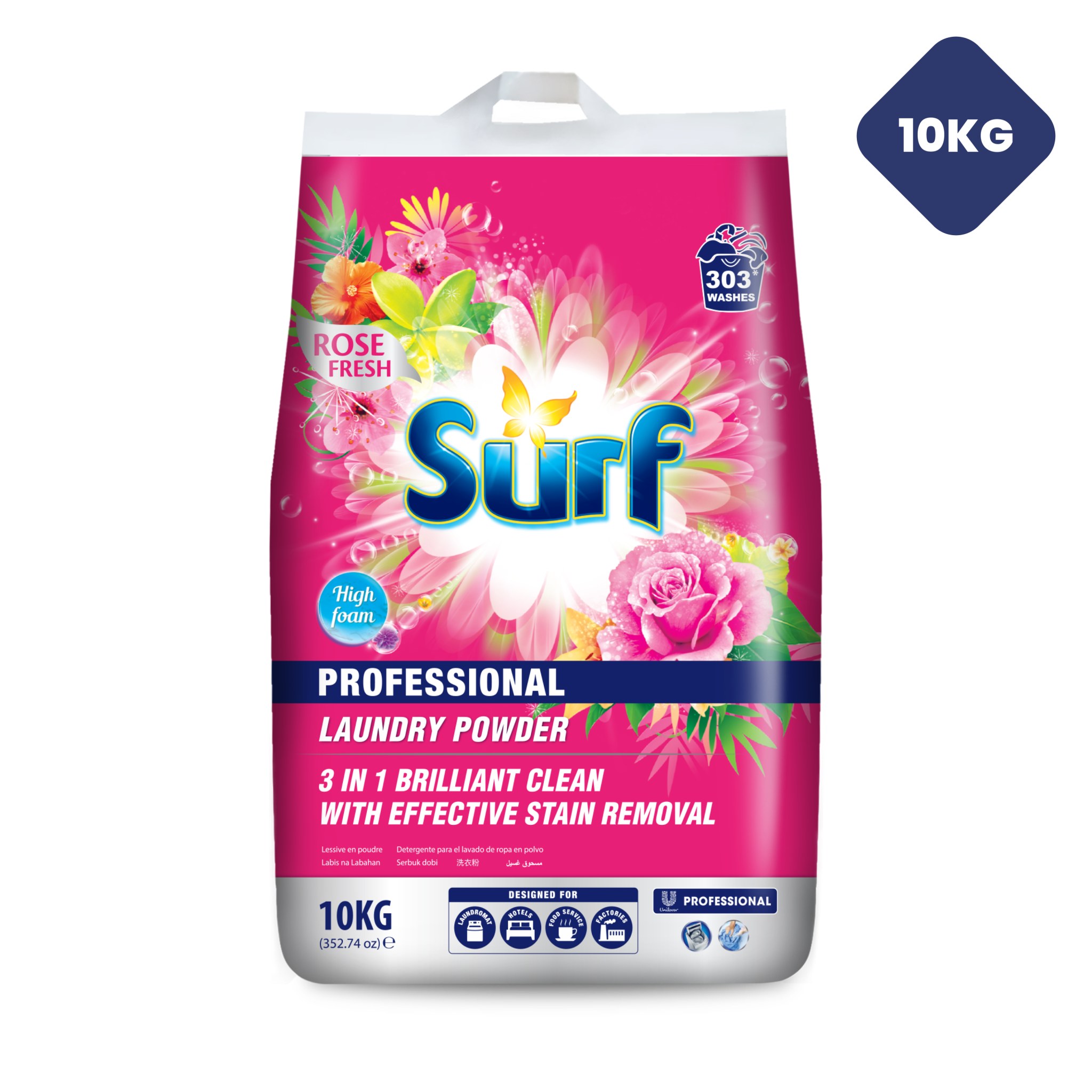 Surf Pro Laundry Powder Rose Fresh Topload & Handwash 10kg - Unilever Professional Philippines